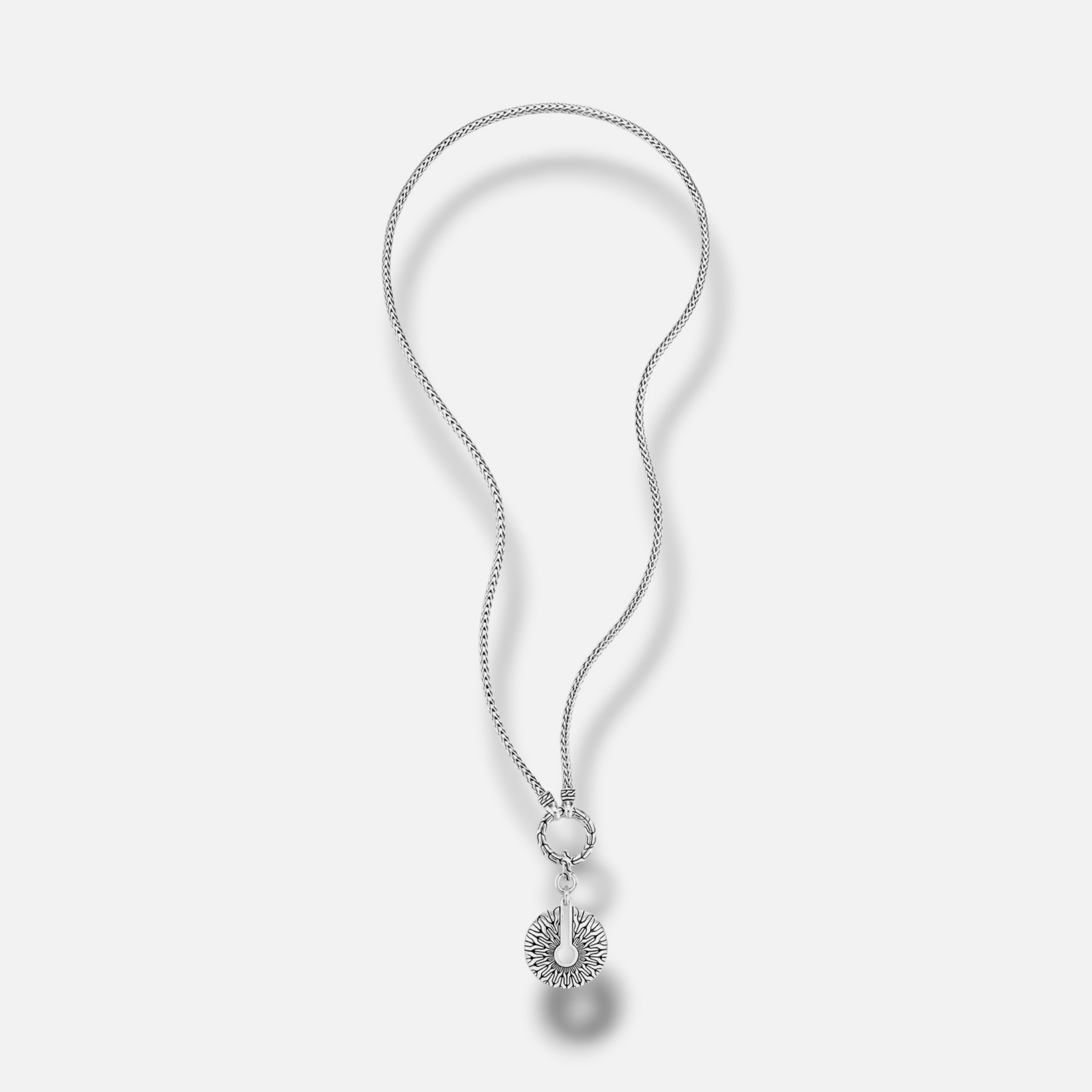 John Hardy Womens 925 Sterling Silver Classic Chain Radial Amulet Neckalce