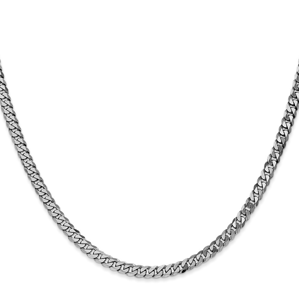 14K White Gold 2.2-9.5mm Curb Chain Necklace 7-30 Inch Mens Womens