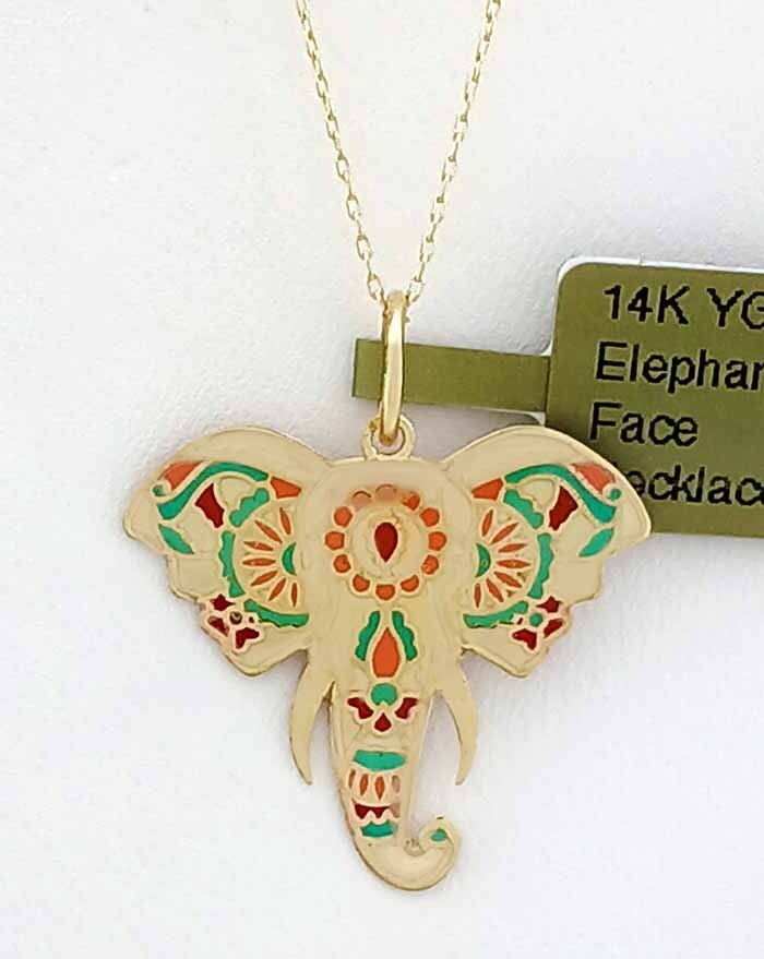 SOLID ELEPHANT PENDANT 14K YELLOW GOLD – New With Tag