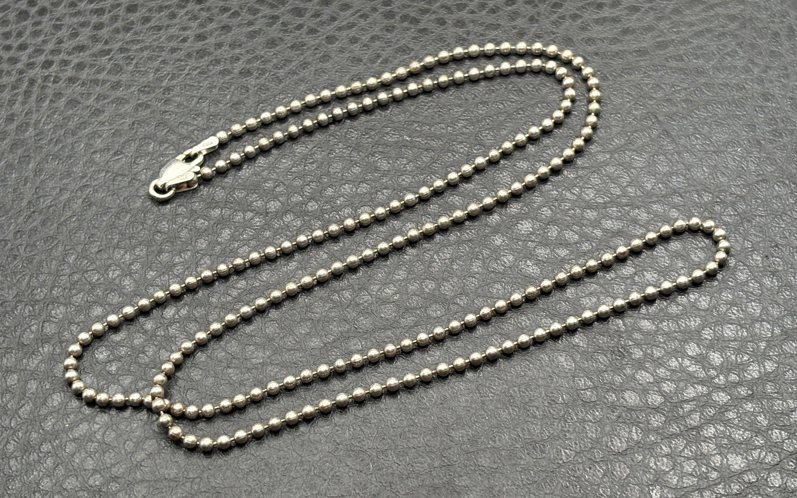 Vintage Sterling Silver 925 2.2MM Ball Bead Chain Italy Necklace 24″