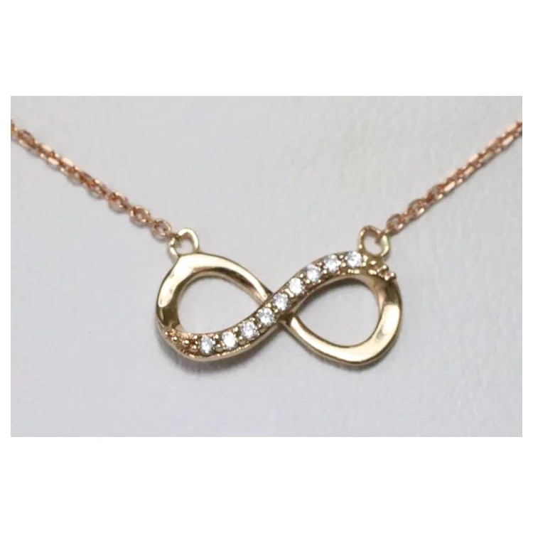 14KT Rose Gold .10CT Diamond Infinity Necklace