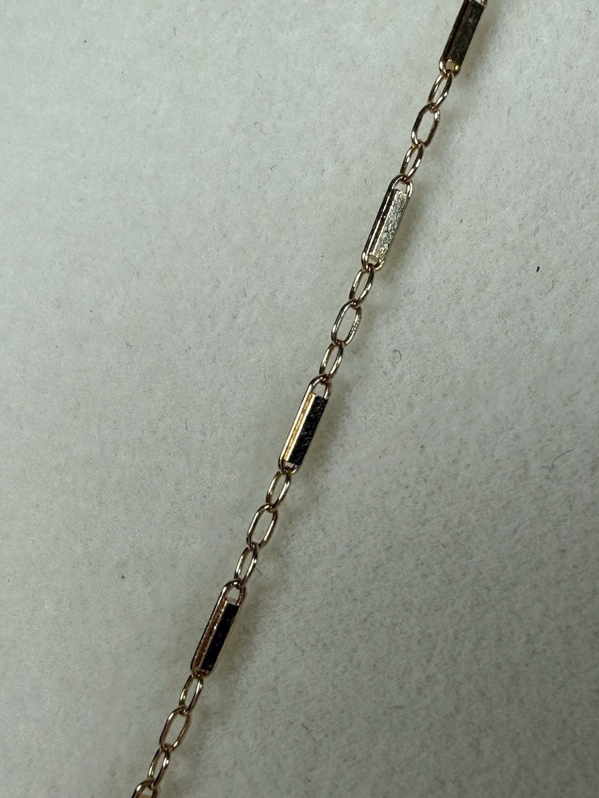 Solid 14K Yellow Gold Bar Link Chain Necklace 17” 1mm Royal Chain Inc