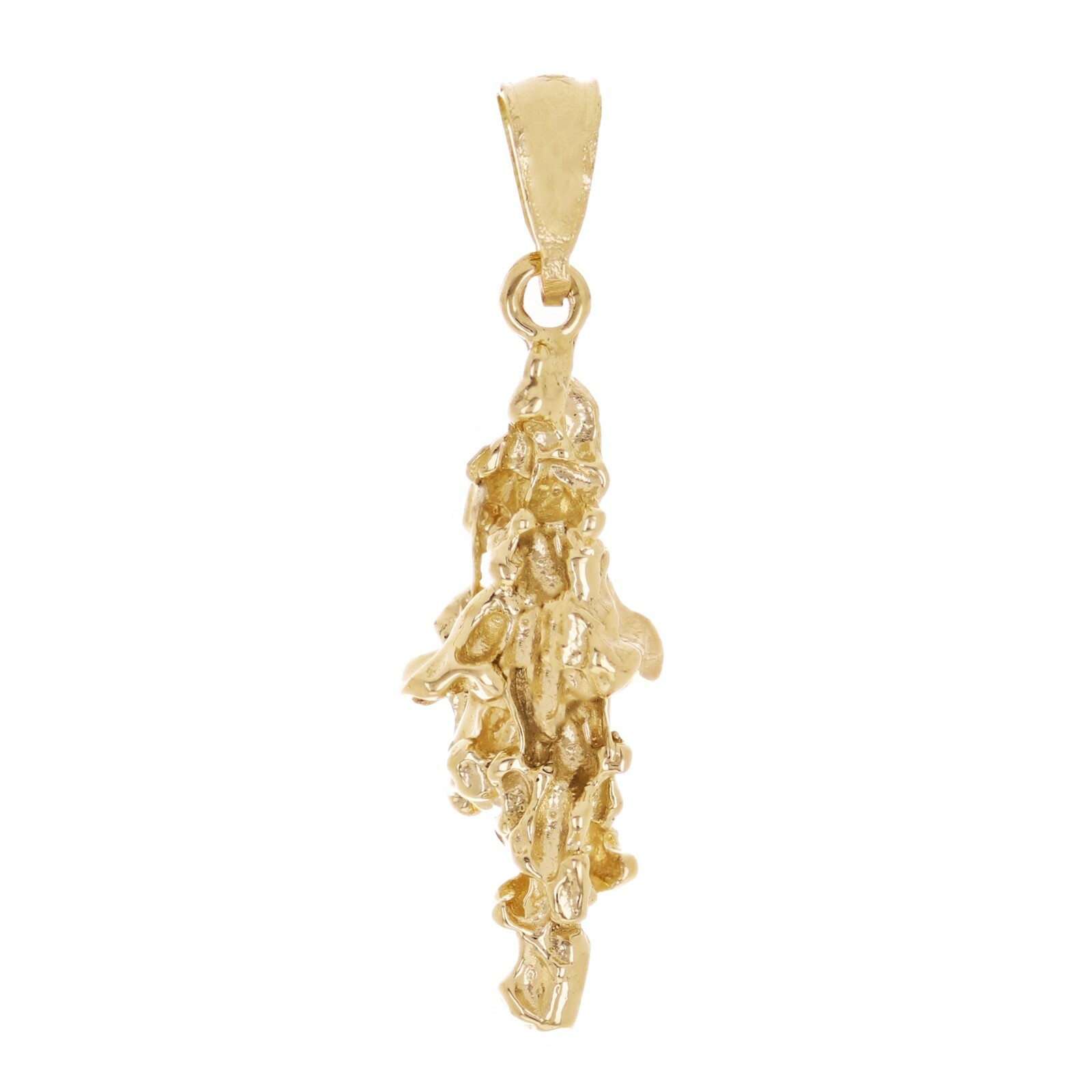 10k Yellow Gold Solid Free Form Nugget Charm Pendant 1.3″ 3 grams
