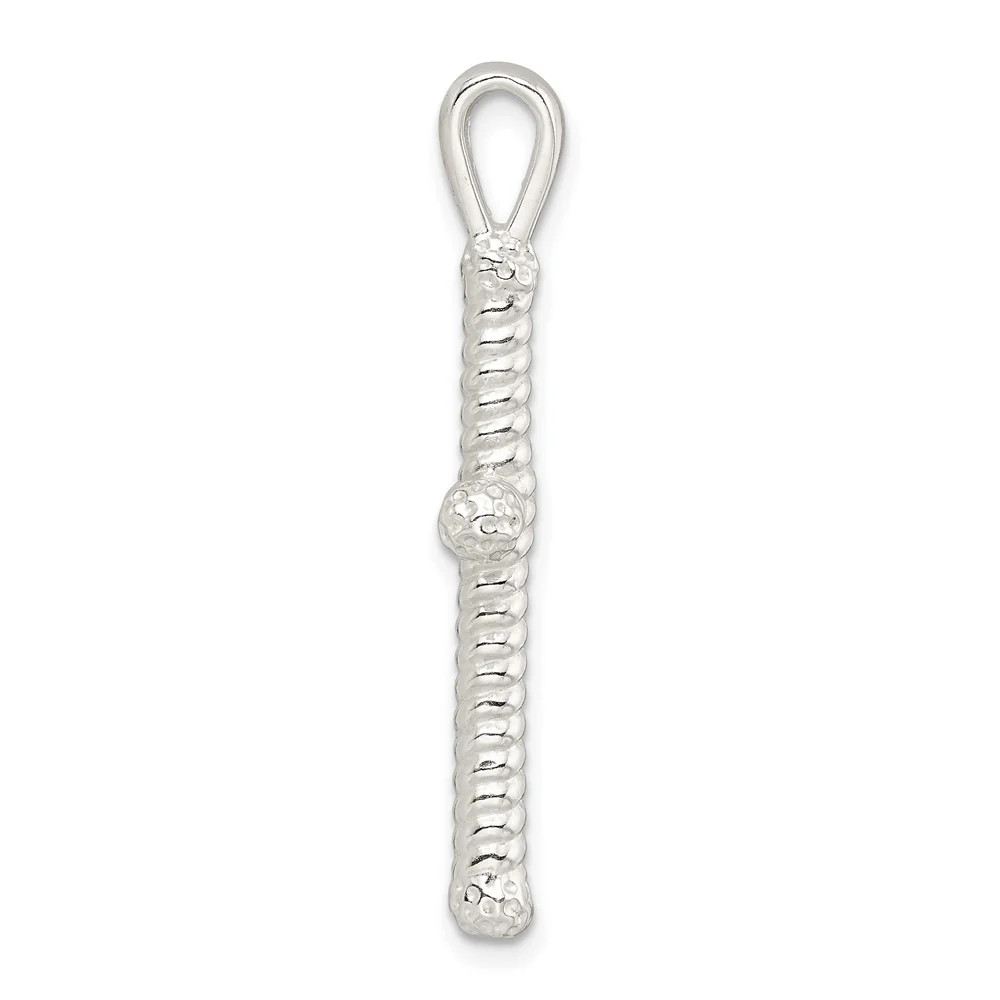 Sterling Silver Polished Twisted Hollow Latin Cross Pendant