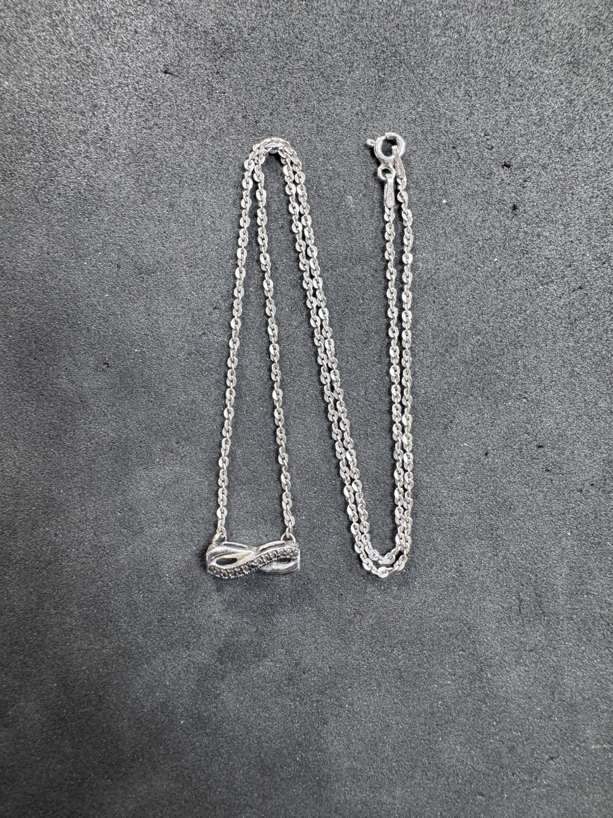 3.2g VTG OTC Sterling Silver 925 Diamond Necklace 17” Jewelry lot H