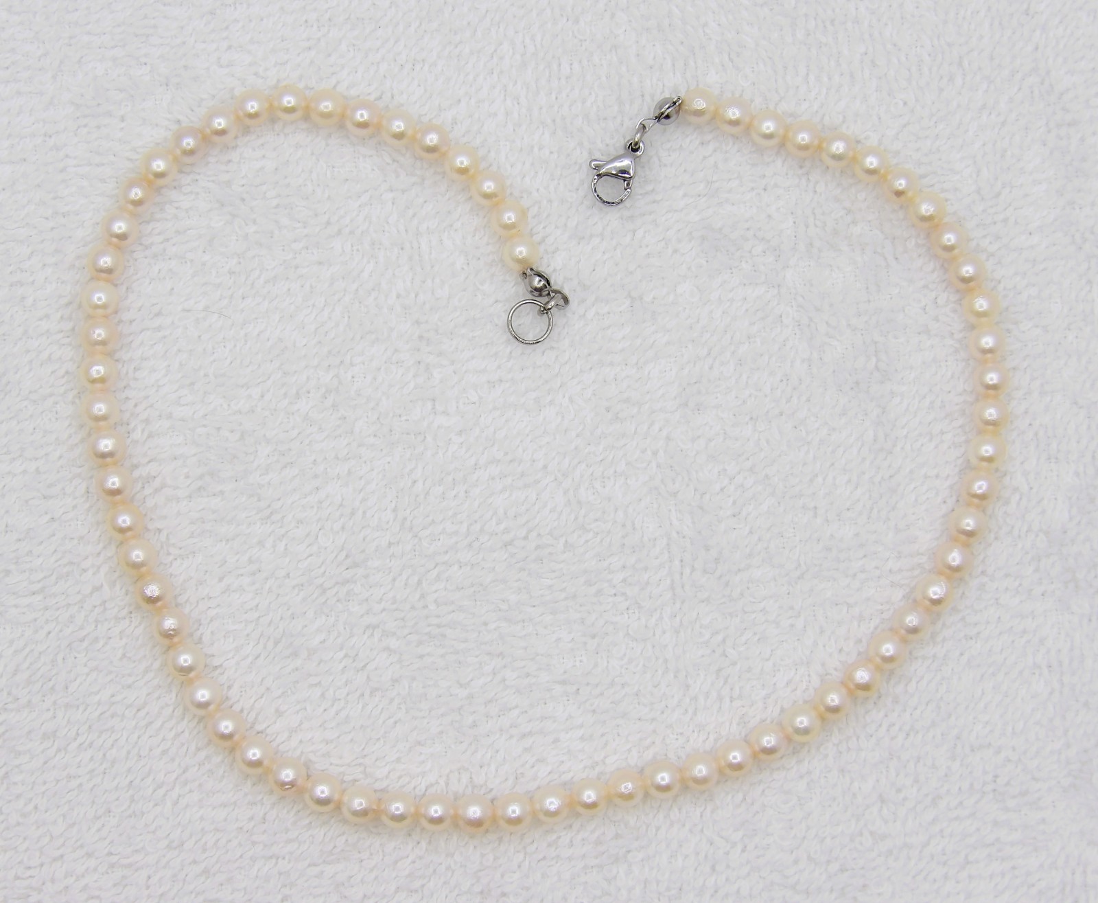 14″ inches White Akoya Near Round Genuine Pearl Necklace Woman Jewelry NK825