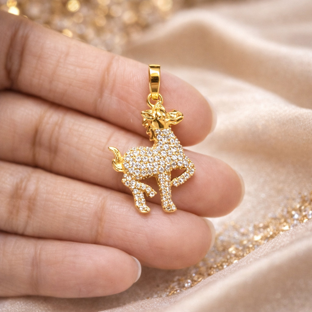 925 Sterling Silver Horse Pendant CZ Gemstone Accent Jewelry Gift