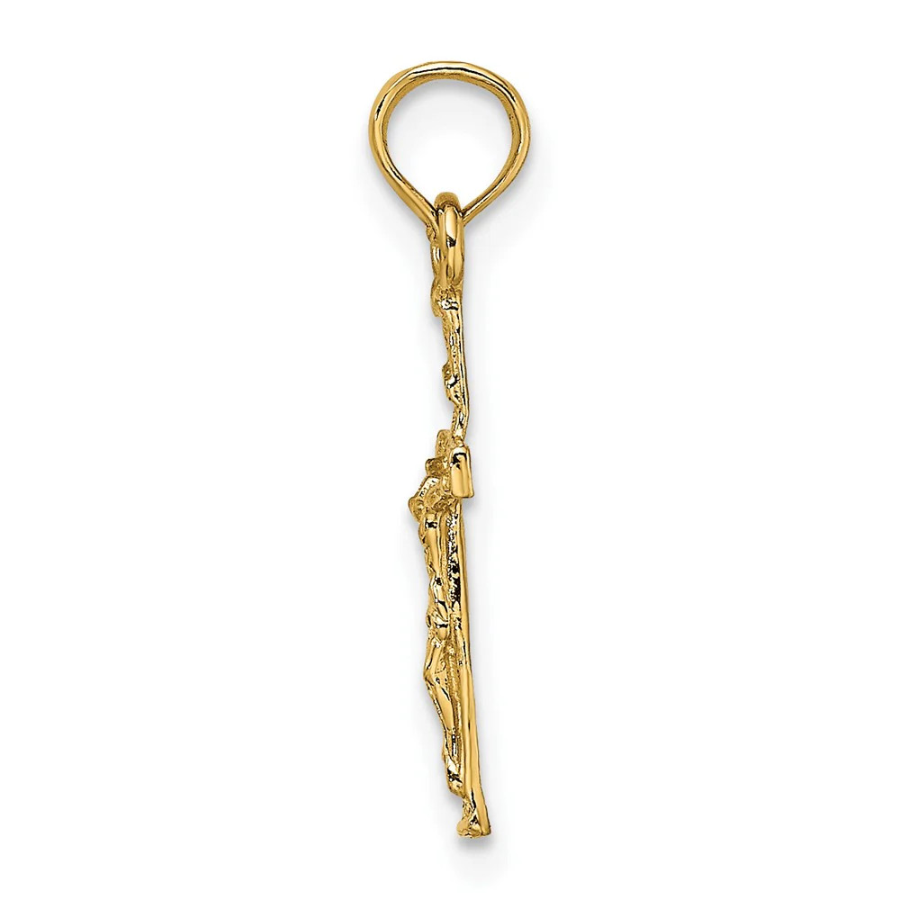 10K / 14K Yellow Gold Mini Crucifix Charm
