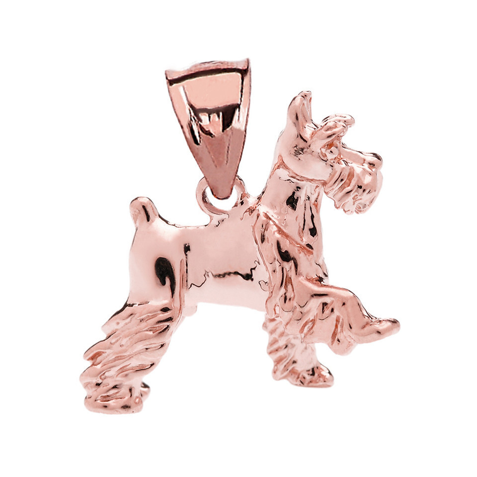 Gold Schnauzer Pendant Necklace (Available in Yellow/Rose/White Gold)