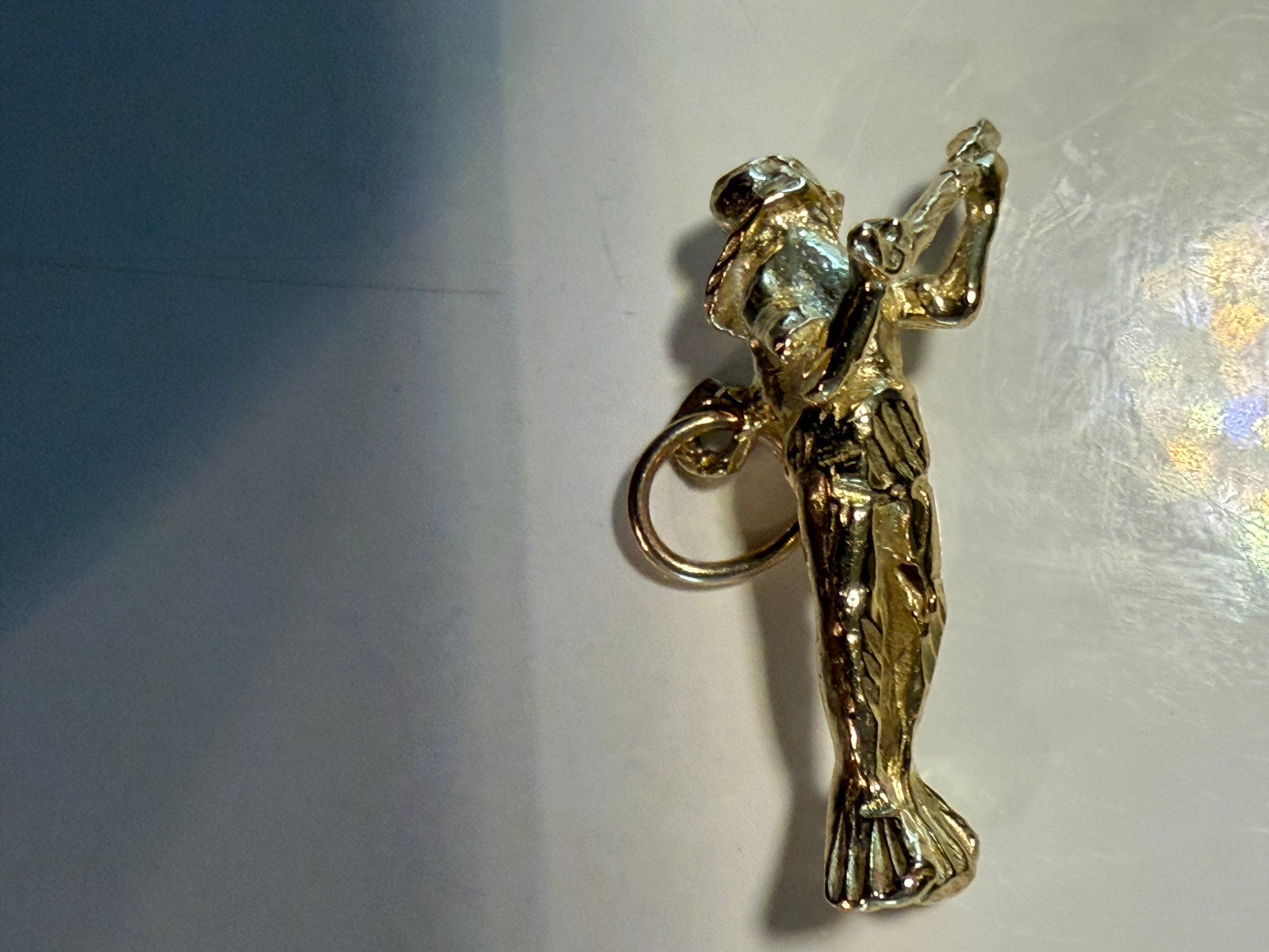 Vintage Solid Gold 14k Diver Down Charm 0.75 in. 1.63g New Old Stock