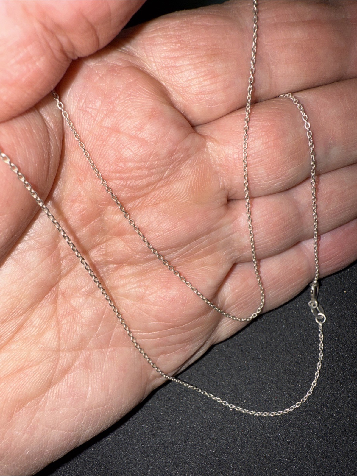 Dainty Small Linked Sterling Silver Chain 20” Marked 925, F.N.A., Italy 1.644g.