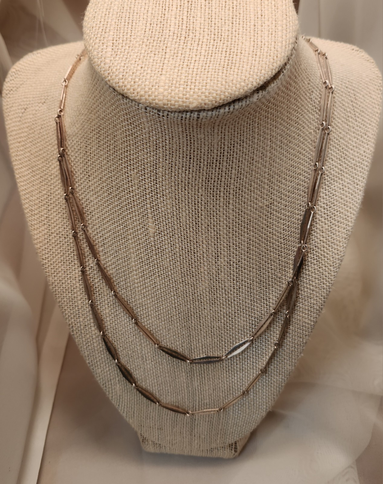 Vintage Solid 925 Sterling Silver 6mm Paperclip Style Chain Necklace 51″L 16 gms