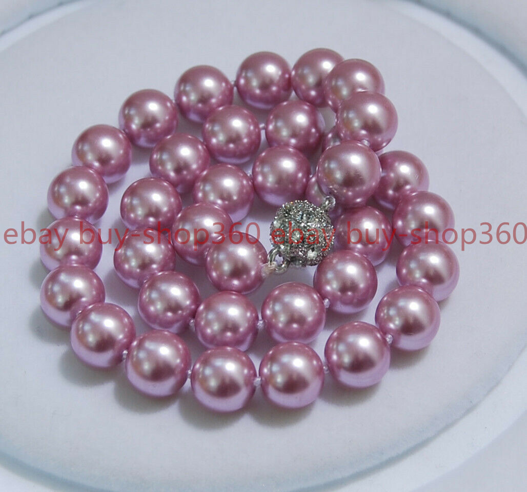 Fashion 8/10/12mm South Sea Multicolor Shell Pearl Round Beads Necklace 18” AAA