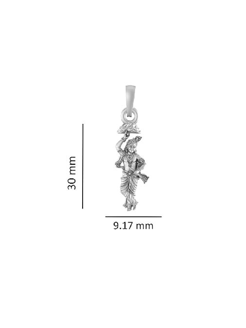 Sterling Silver (92.5% purity) God Radha Krishna Pendant for Men & Women