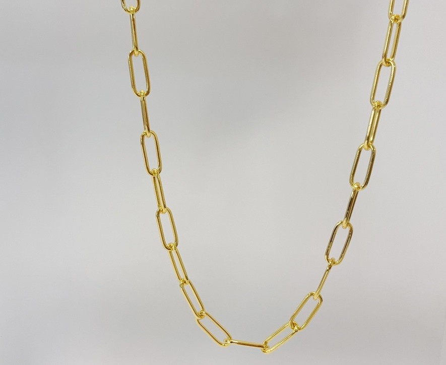 14K Yellow Gold Bold Paperclip Chain Link Layer Necklace 10mm 30inch