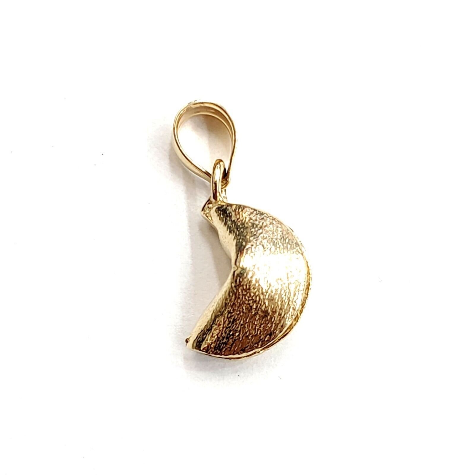 14k yellow gold Fortune cookie pendant lucky charm gift for her fine jewelry 2g
