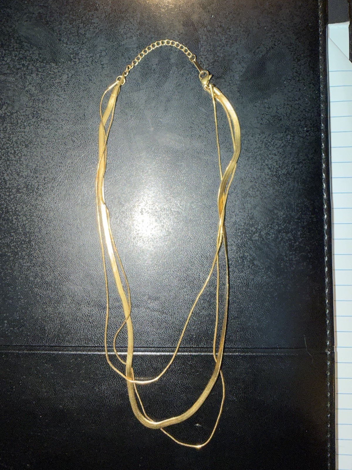 18K Yellow Gold Curb Link Chain Necklace – Lobster Clasp, Gold Tone