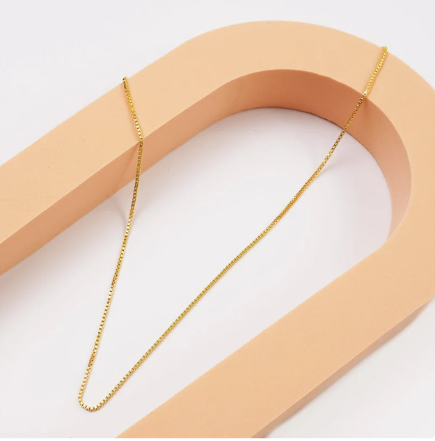 14k Yellow Gold 24″ Classic Box Link Pendant Chain/Necklace 0.7mm 2 grams