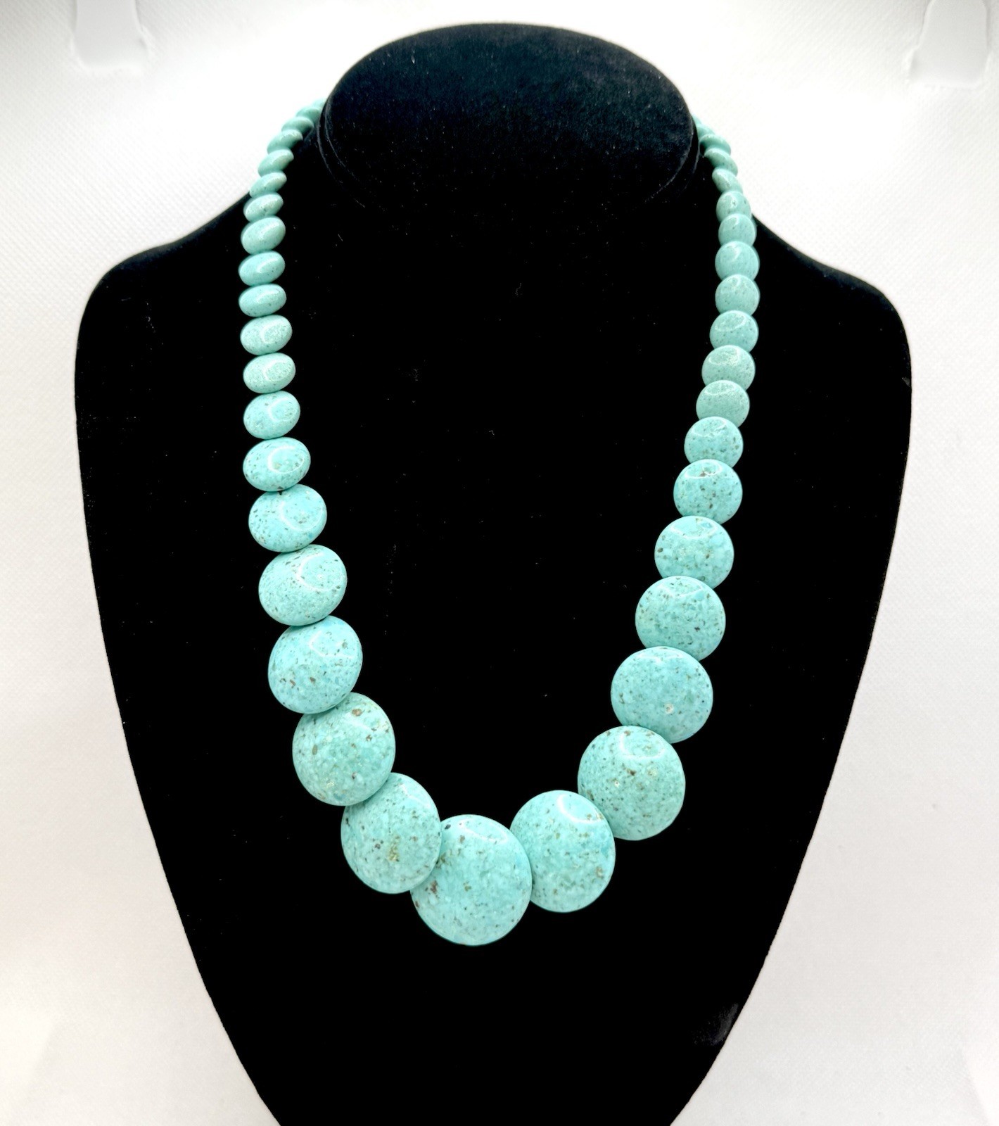 Jay King Dtr Mine Finds Turquoise Bead Sterling Silver Necklace Graduate Disk