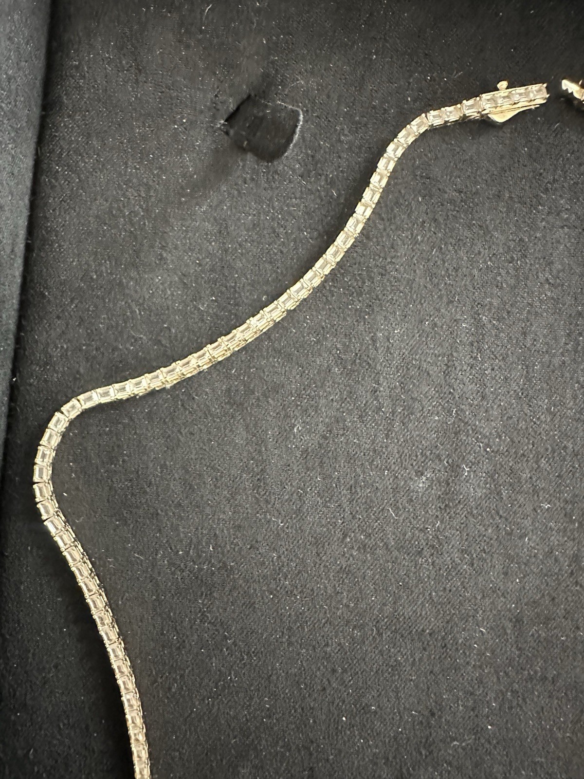 Aurate Lab Grown White Sapphire Horizontal Baguette Tennis Necklace