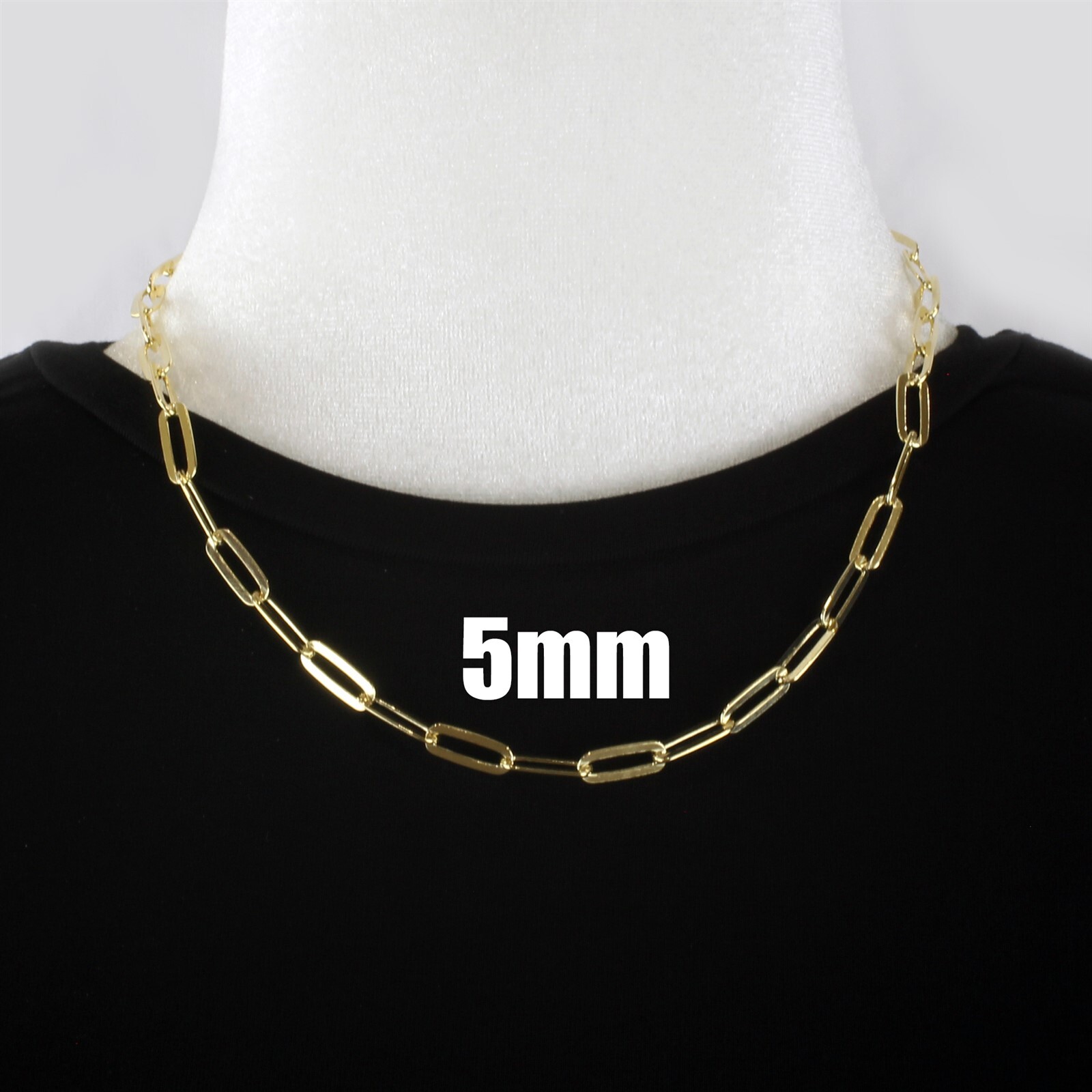 Rhodium 925 Sterling Silver Chic Paper Clip Chain Necklace Guaranteed Genuine