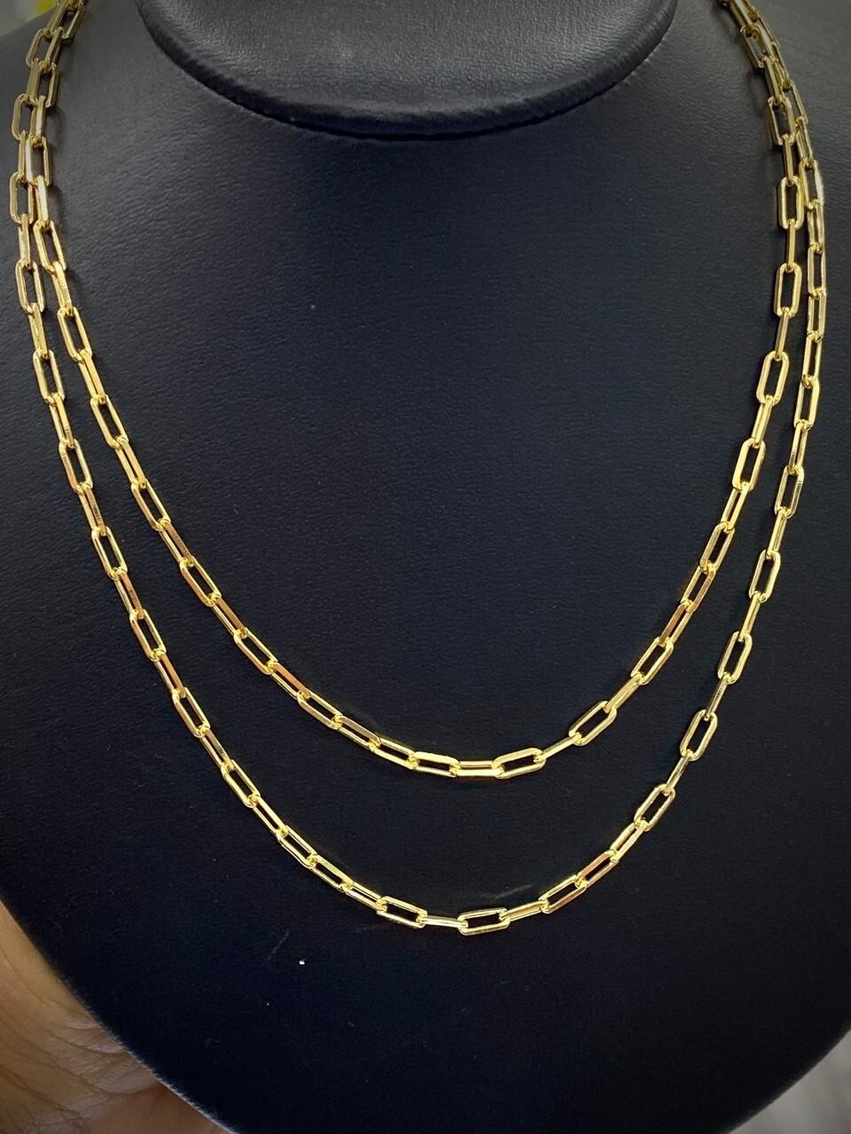 3.5MM Chocker Paper Clip Chain Necklace Womens Girls Kids Chain Babies 16″ 18″