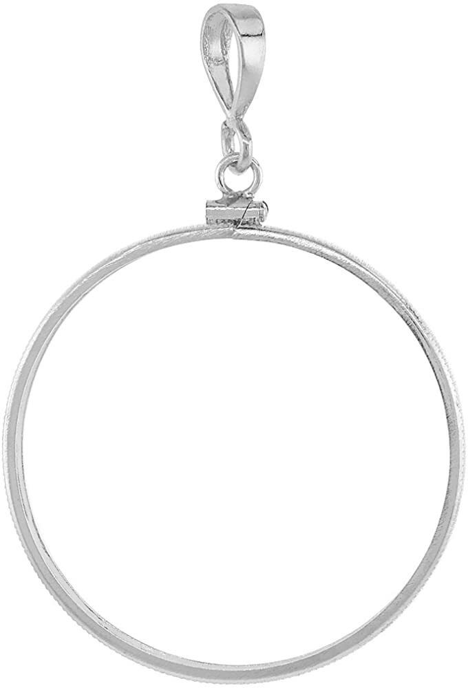 Sterling Silver Silver Eagle Bezel 41 mm Coin Screw Top Edge No Coin Included