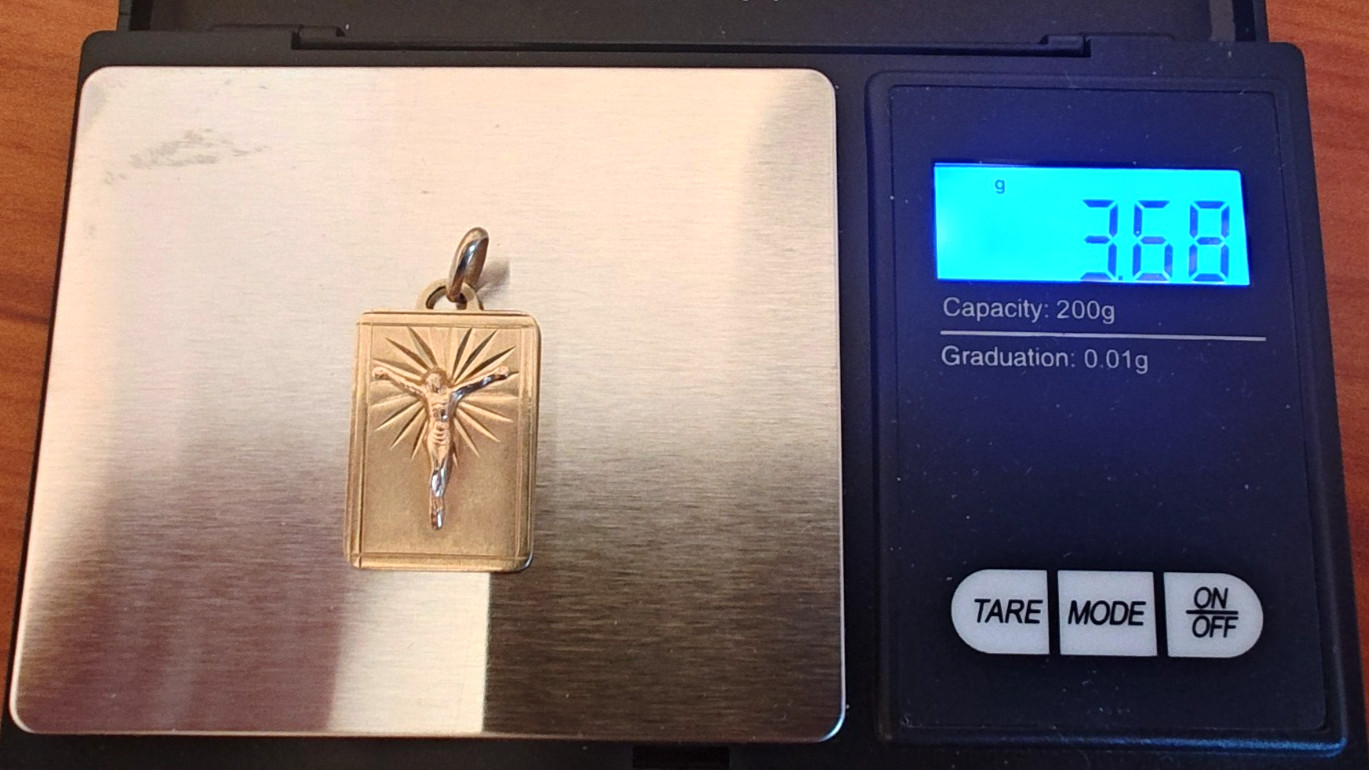 Vtg 14K Italy Gold Jesus Crucifix Cross Pendant Charm Catholic 3.68g Acid Tested