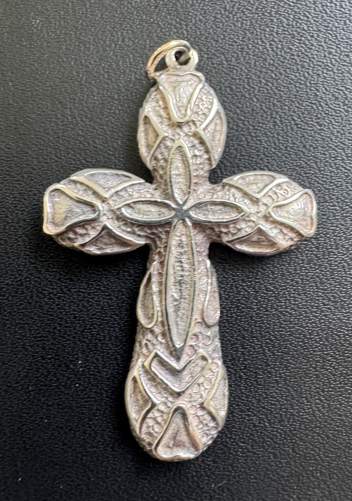 950 Platinum Large Cross Pendant 6.85g Religious Estate Jewelry 2.25” Tested