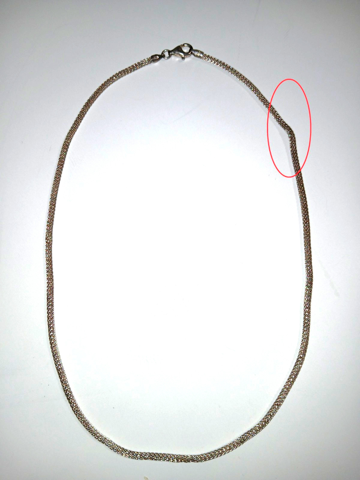 925 Italy Sterling Silver Woven Mesh Necklace Lobster Clasp 2mm 8gr 17″ Vintage