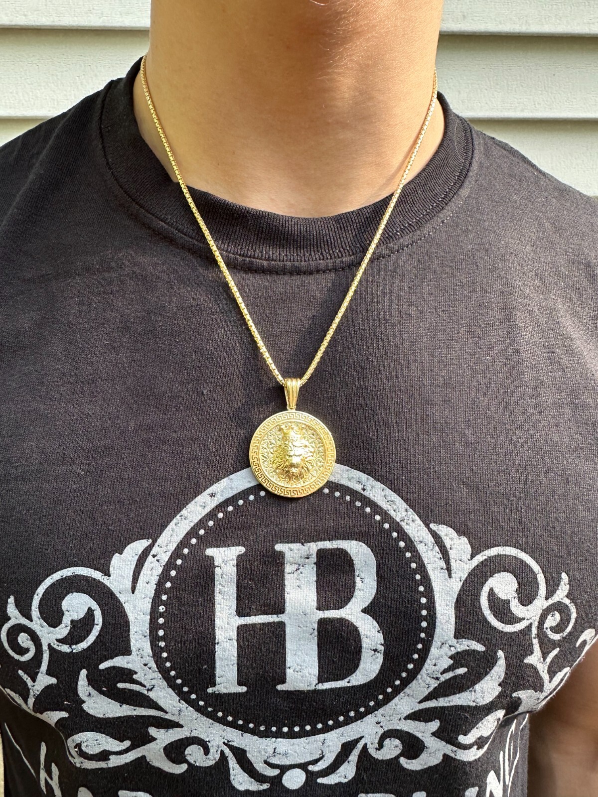 Real 925 Silver / 14k Gold Plated Lion King Of Jungle Medallion Pendant Necklace
