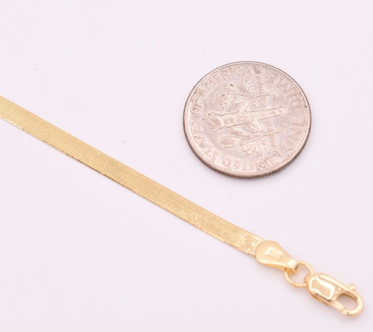 High Polished Herringbone Necklace Chain 10K Solid Yellow Gold 3.0mm ALL SIZES
