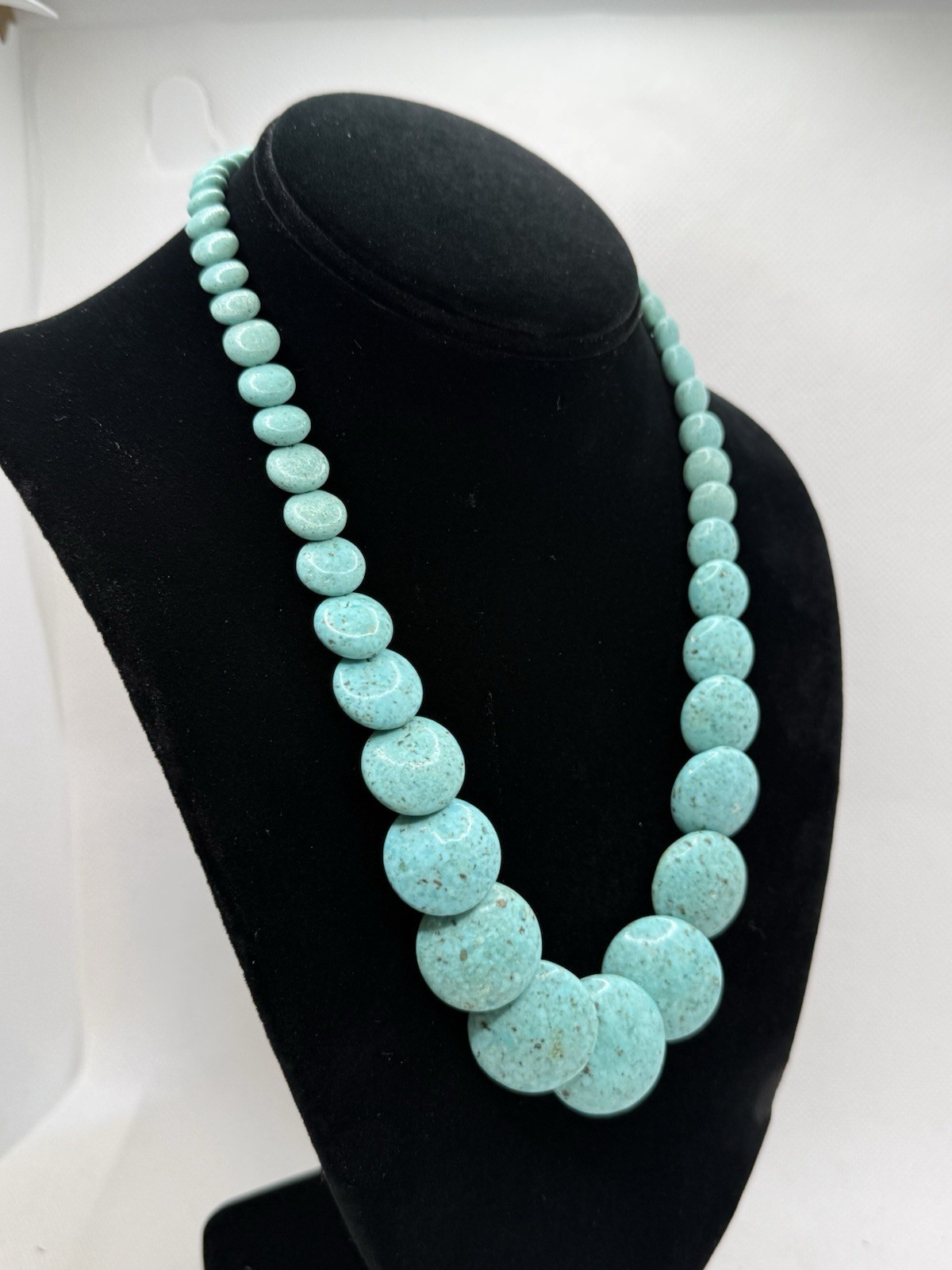Jay King Dtr Mine Finds Turquoise Bead Sterling Silver Necklace Graduate Disk