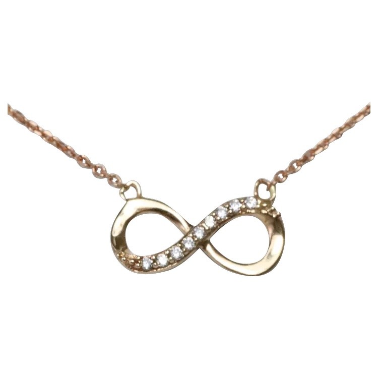 14KT Rose Gold .10CT Diamond Infinity Necklace