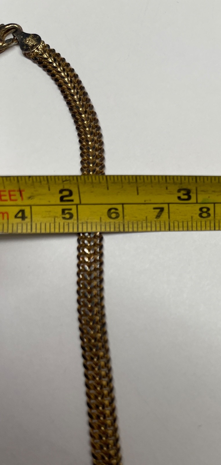 Italy 925 Sterling Gold Wash 5mm Wide Flat Mesh Chain Necklace 23.5” 24.5g