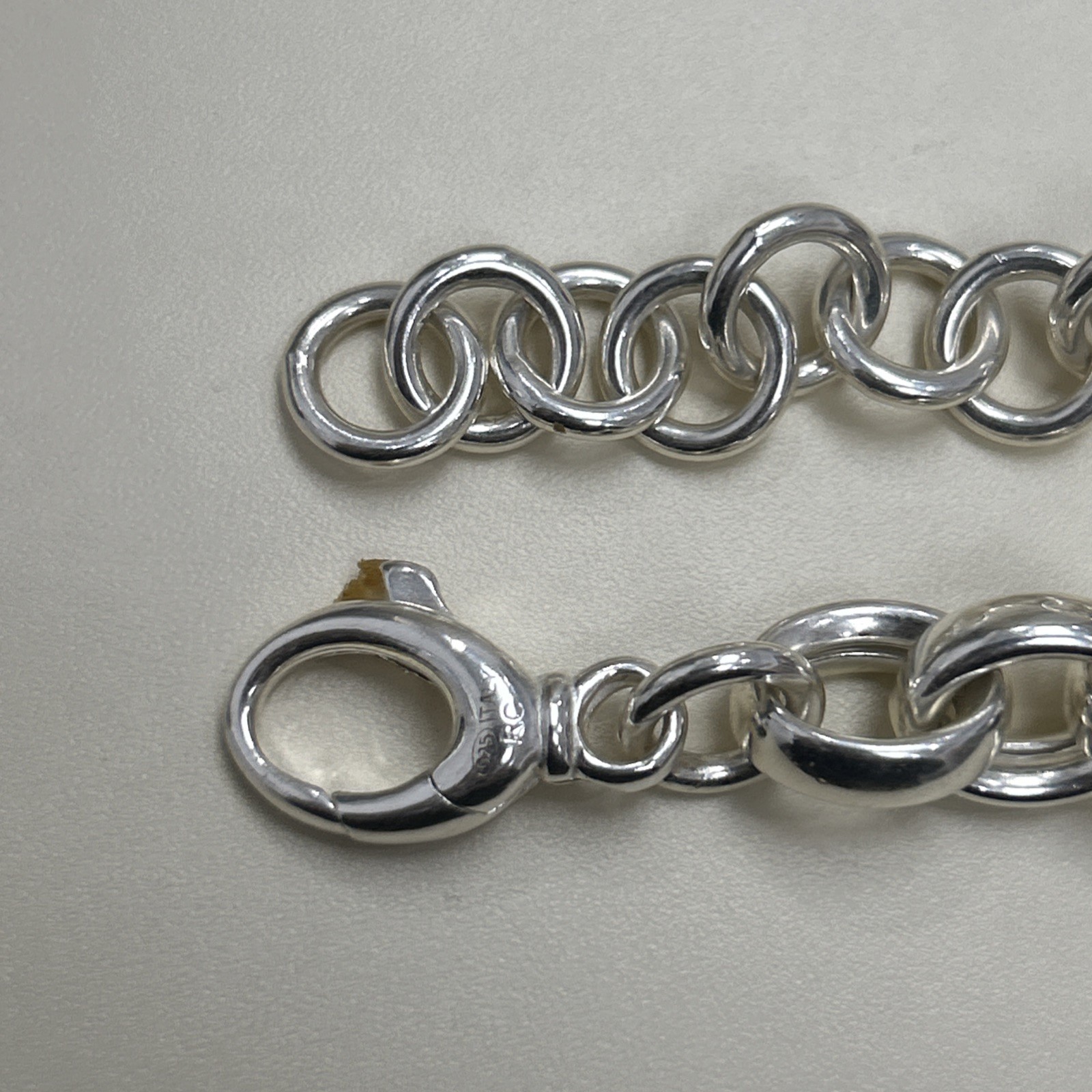.925 Solid Sterling Silver Figaro Link Chain Necklace 13.6mm 18” 67.3g