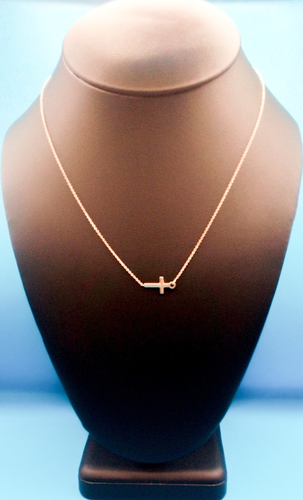 925 Sterling Silver Gold Vermeil Danecraft Cross Pendant Necklace Minimalist