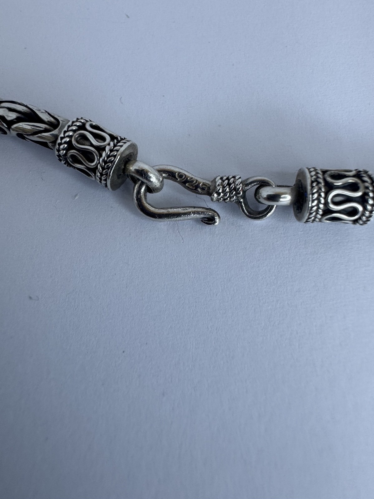 925 Sterling Silver Byzantine Chain Necklace 18.5″ Heavy Woven Bali Style Unisex