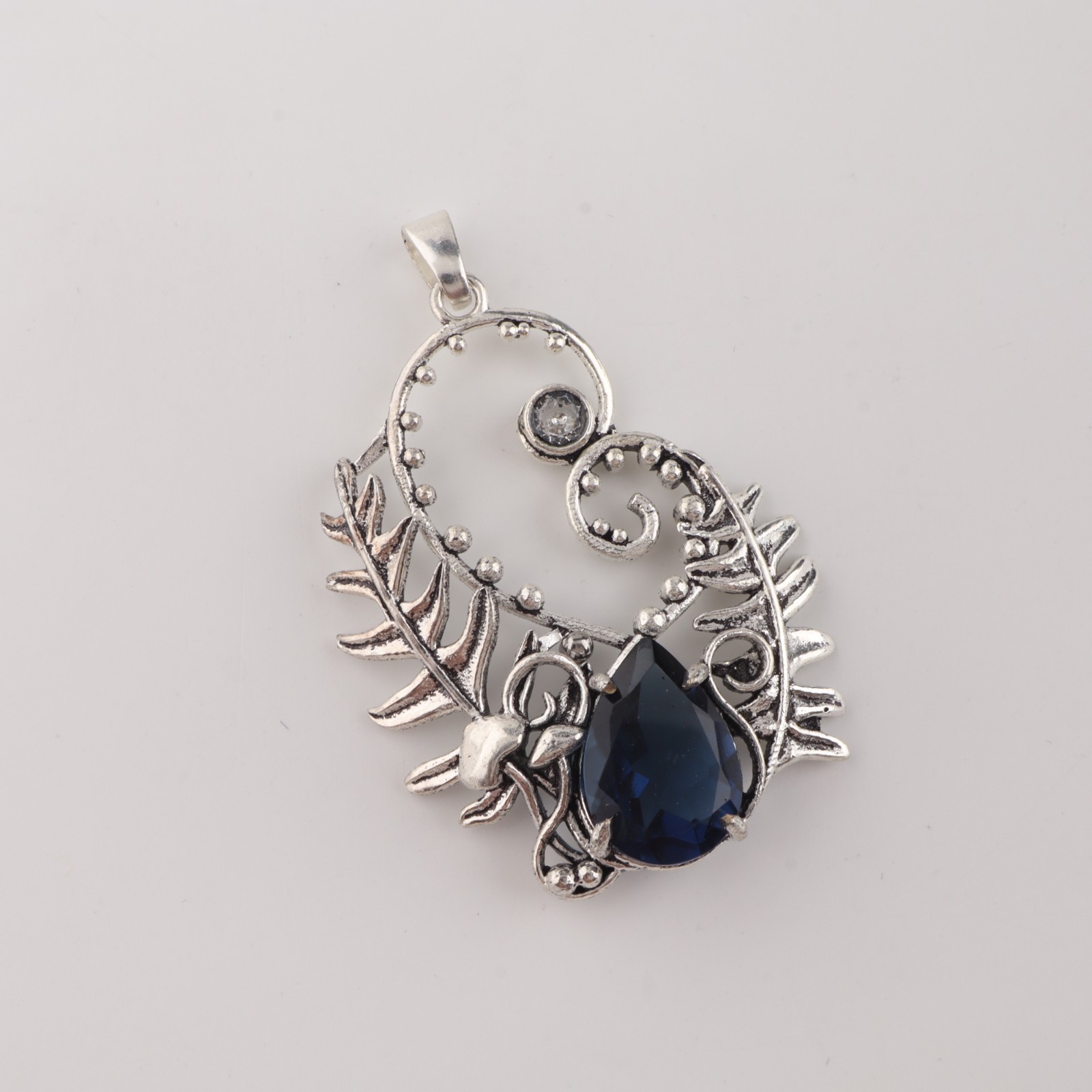 London Blue Topaz Gemstone 925 Sterling Silver Jewelry Pendant1.8″ Birthday Gift