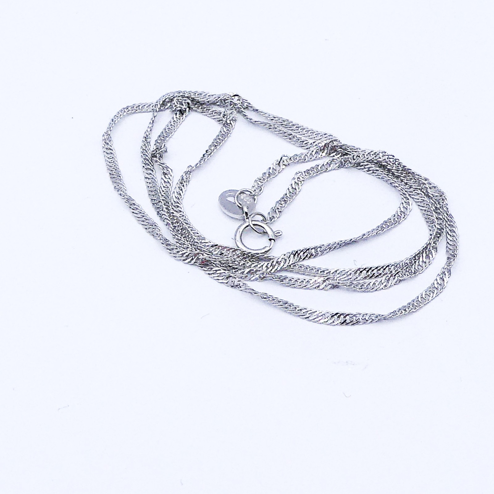 New Sterling Silver Chain Necklace 1.5mm Winding Singapore Mens Womens