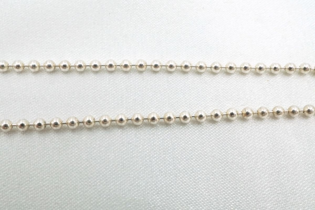 Tiffany Roman Cross Necklace Pendant Ball Chain SV925 Sterling Silver Used