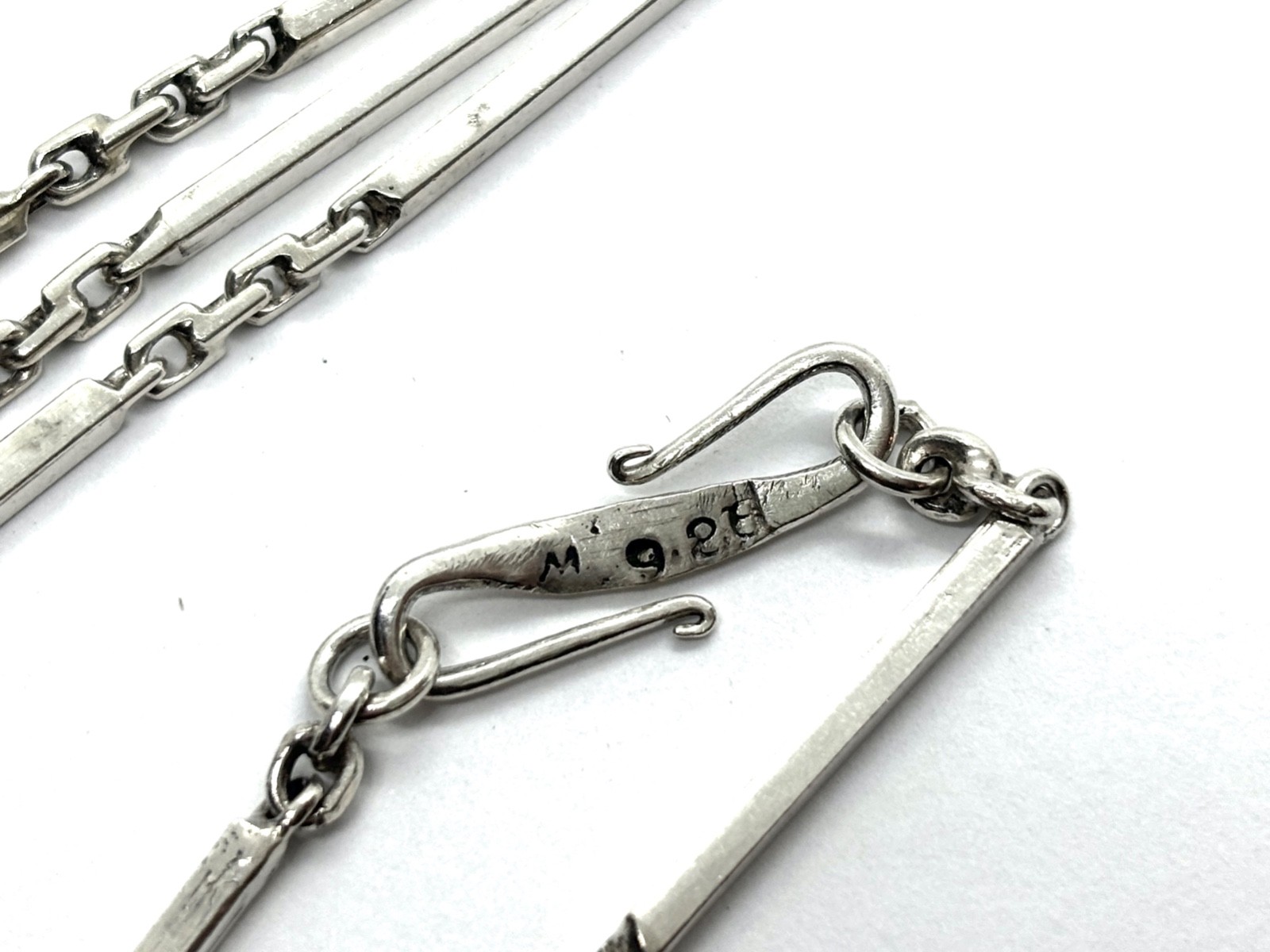 Vintage Modernist Bar Link Design Sterling Silver Necklace 24” 20.4 grams