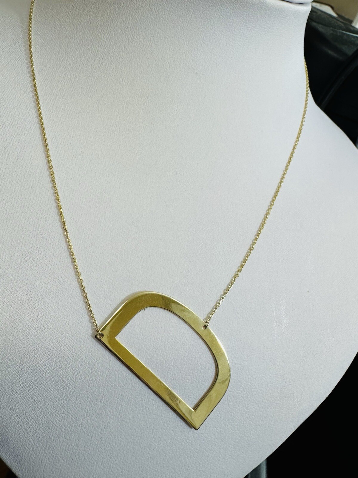RARE 18K 750 Gold Letter D initial Necklace 16.5/17.5” Long 1mm 4.4g