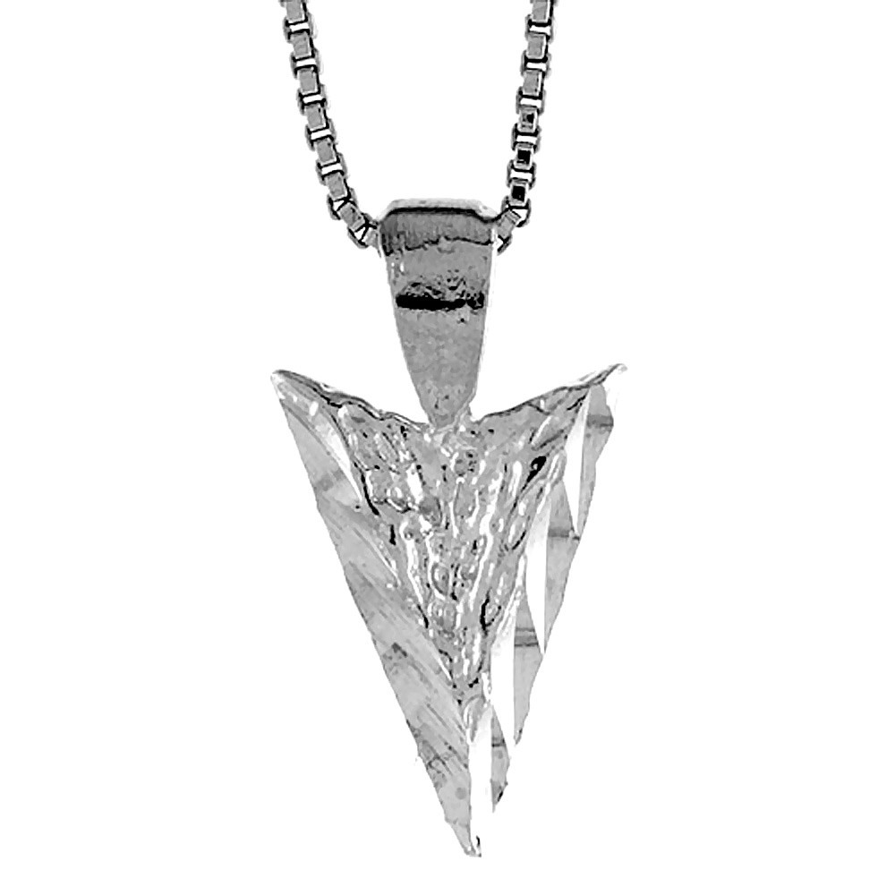 925 Sterling Silver Arrowhead Pendant Excellent Quality 5/8 (16mm) Inch Tall