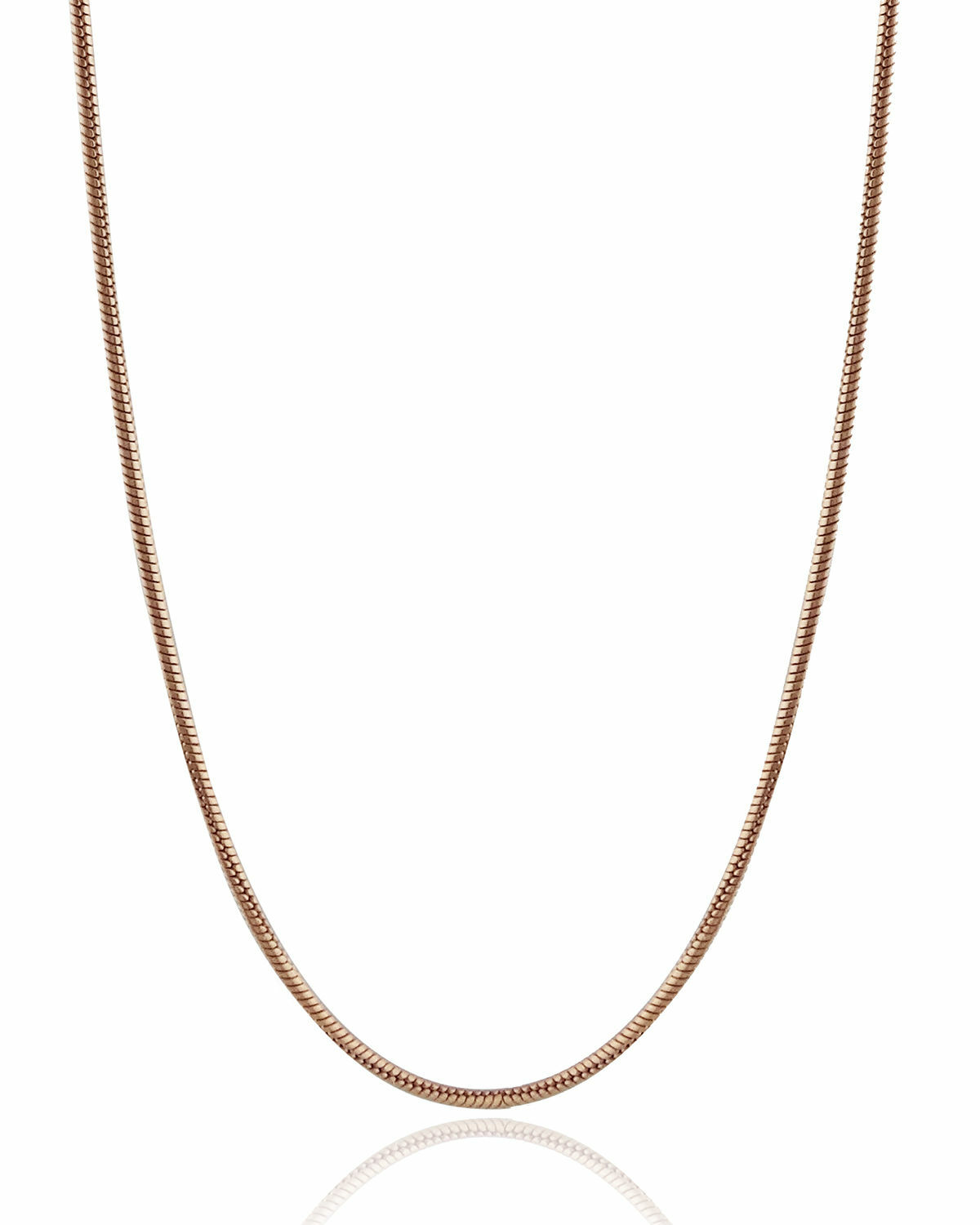 Rose Gold Plated Sterling Silver Snake Chain – 1mm 16″ – 30″