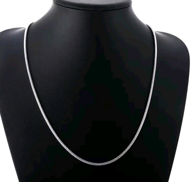 40-75cm 925 Sterling Silver 1MM-3MM solid Snake Chain Necklace For Men Women
