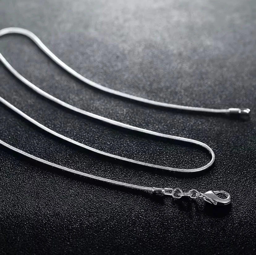 Chain Silver Necklace Rope Sterling Italian 16-30in Unisex Women Stainless Steel