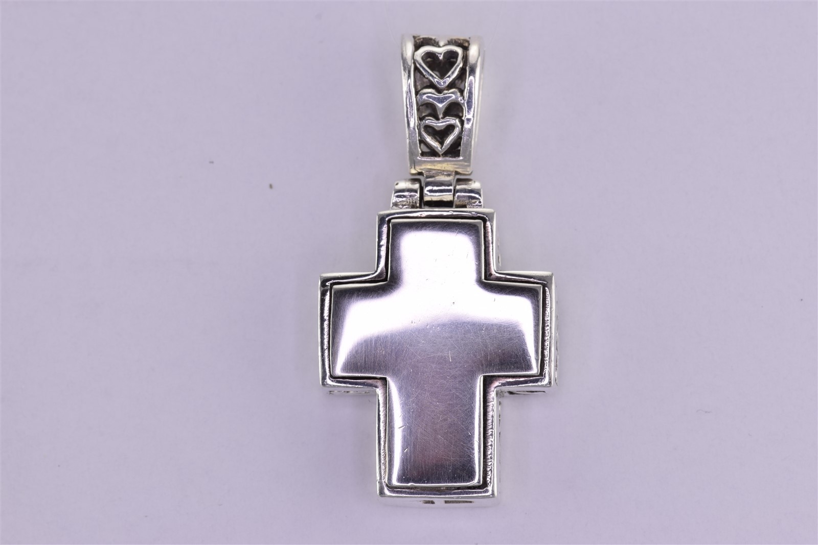 Sterling Silver 26mm x 21mm Boxed Heart Scroll Heart Statement 925 Pendant 11g