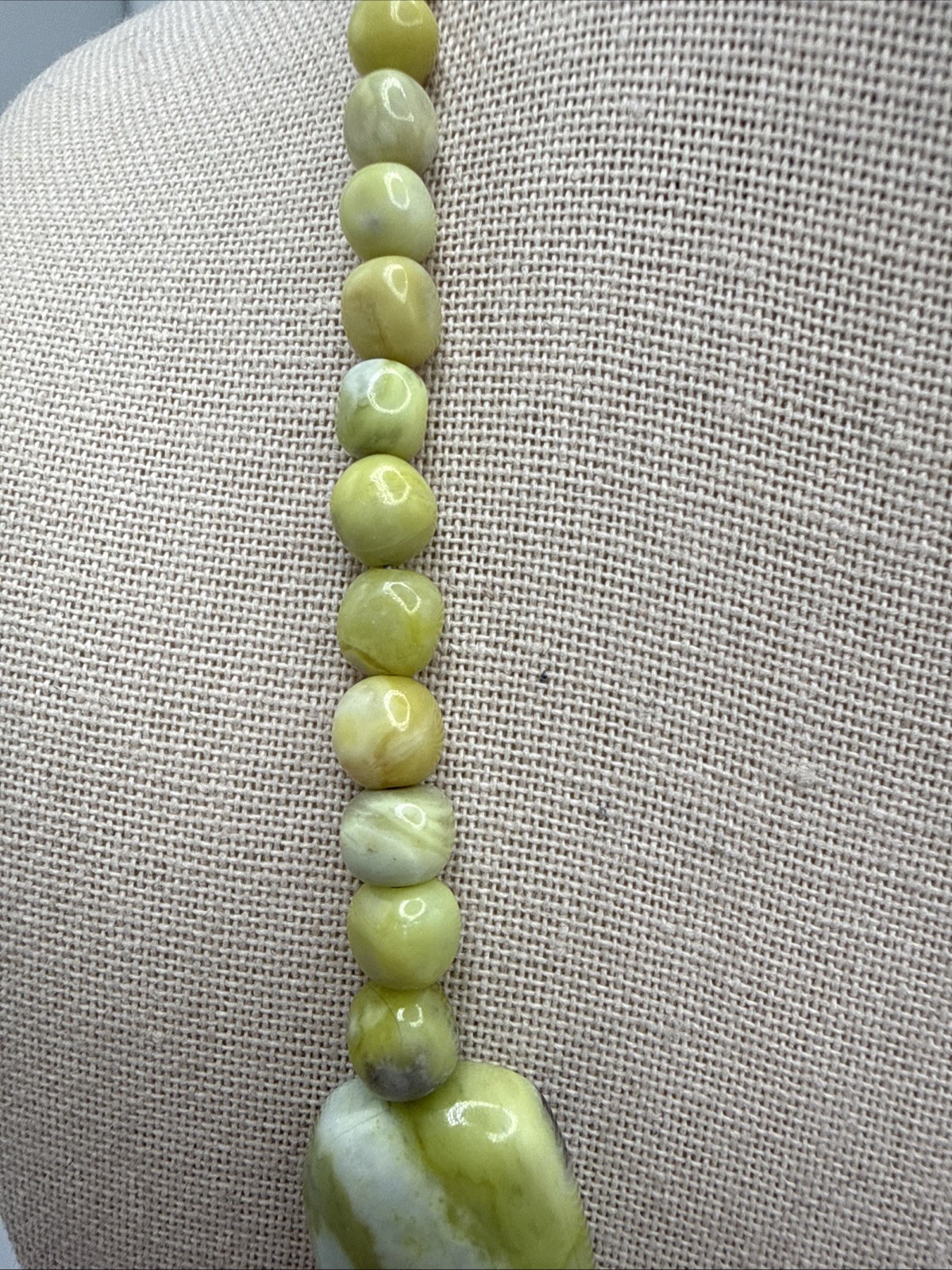 Jay King Natural South African Olive Calcite Sterling Silver Necklace
