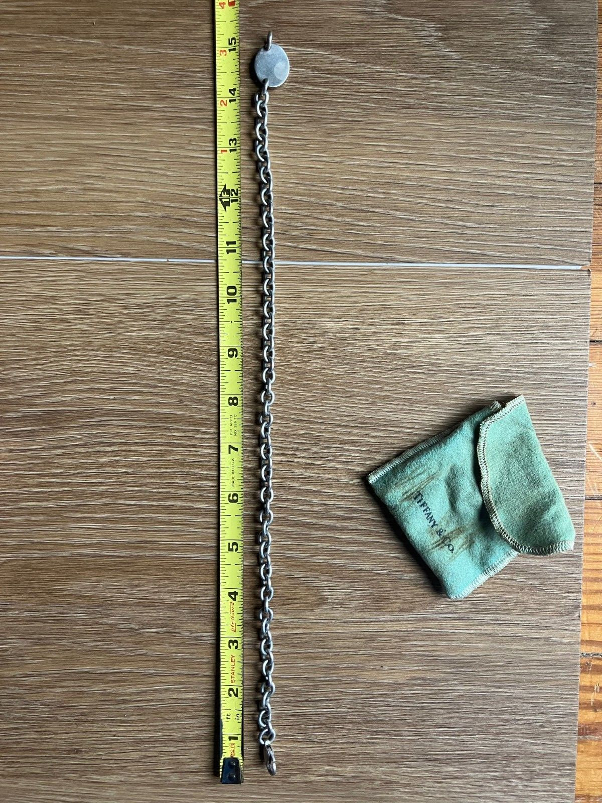 Tiffany & Co. Return to Tiffany Heart Tag Choker Necklace .925 Silver 15″ Chain